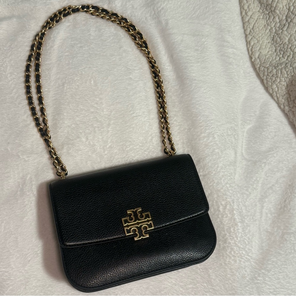 Tory Burch Black Britten Crossbody Bag with Gold Accents